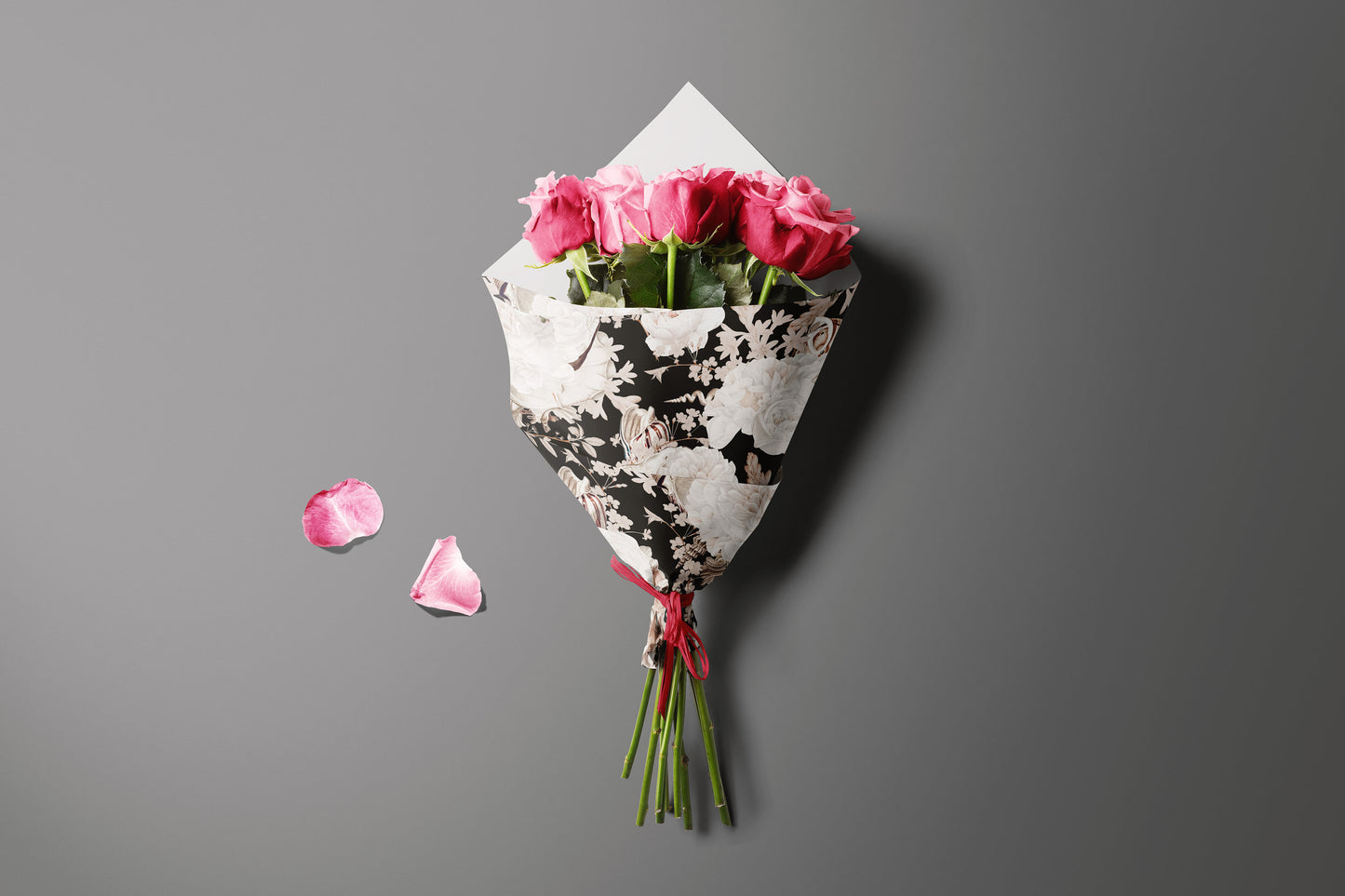 Floral Ocean-Themed Gift Paper – Premium Wrapping Paper Sheet (Large Size)
