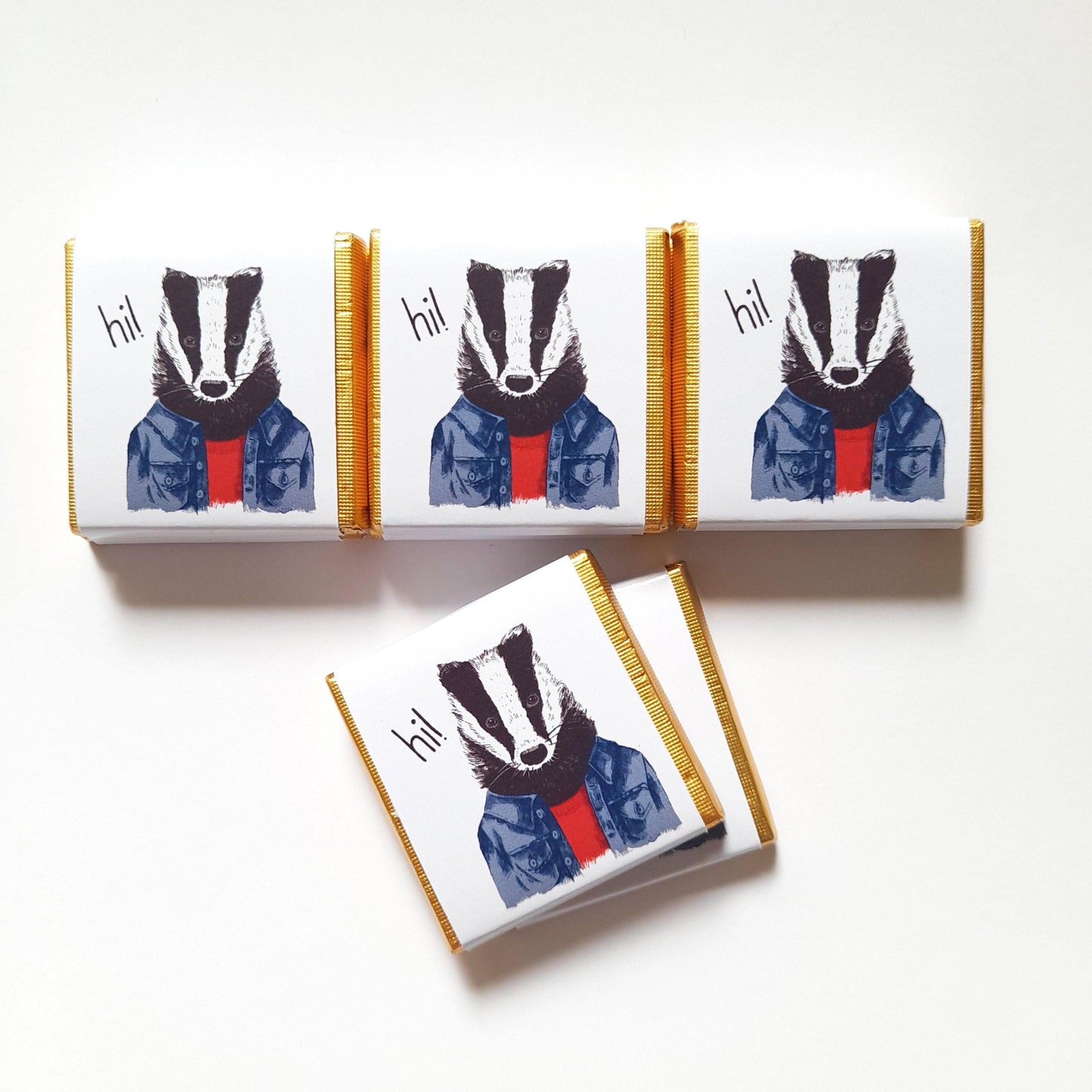 Personalized Badger Chocolate Favours – Custom Birthday Party Treats (Pack of 25)