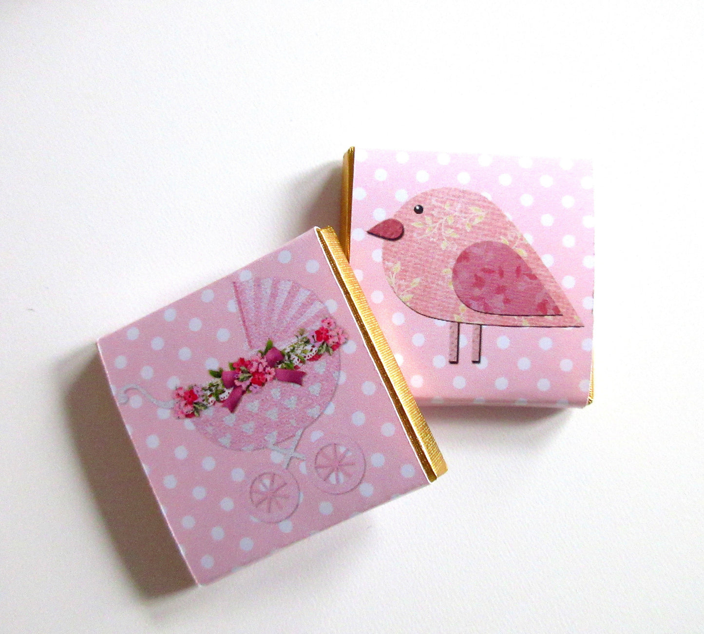 Personalized Girl Pink Baby Shower Chocolate Favours – Pastel Pinks & 1st Birthday Favours (Pack of 25)