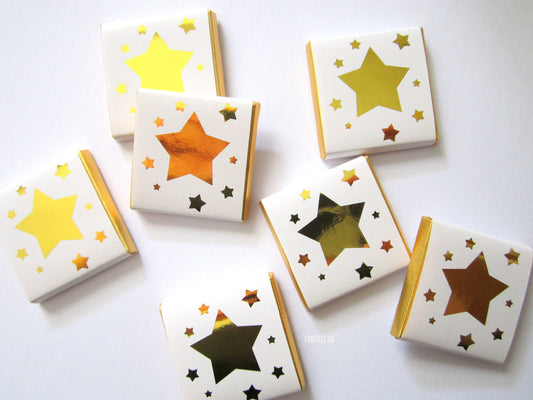 Personalized Golden Stars Chocolate Favours – Perfect Party Favours for Any Occasion (Pack of 25)