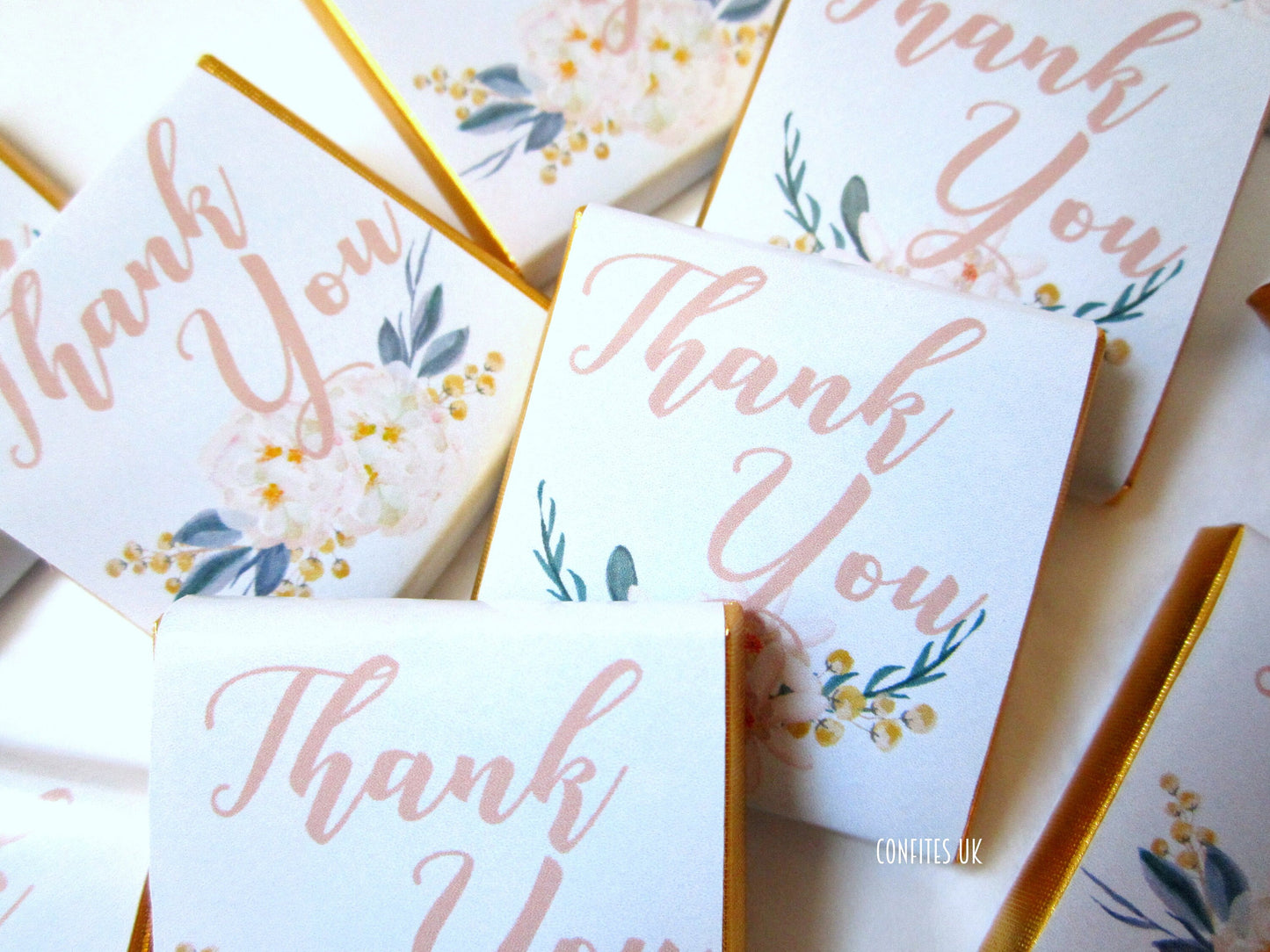 Personalized Thank You Pastel Colours Chocolate Favours – Custom Guest Favours (Pack of 25)
