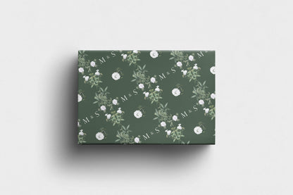 Personalised Wedding Wrapping Paper Olive Green