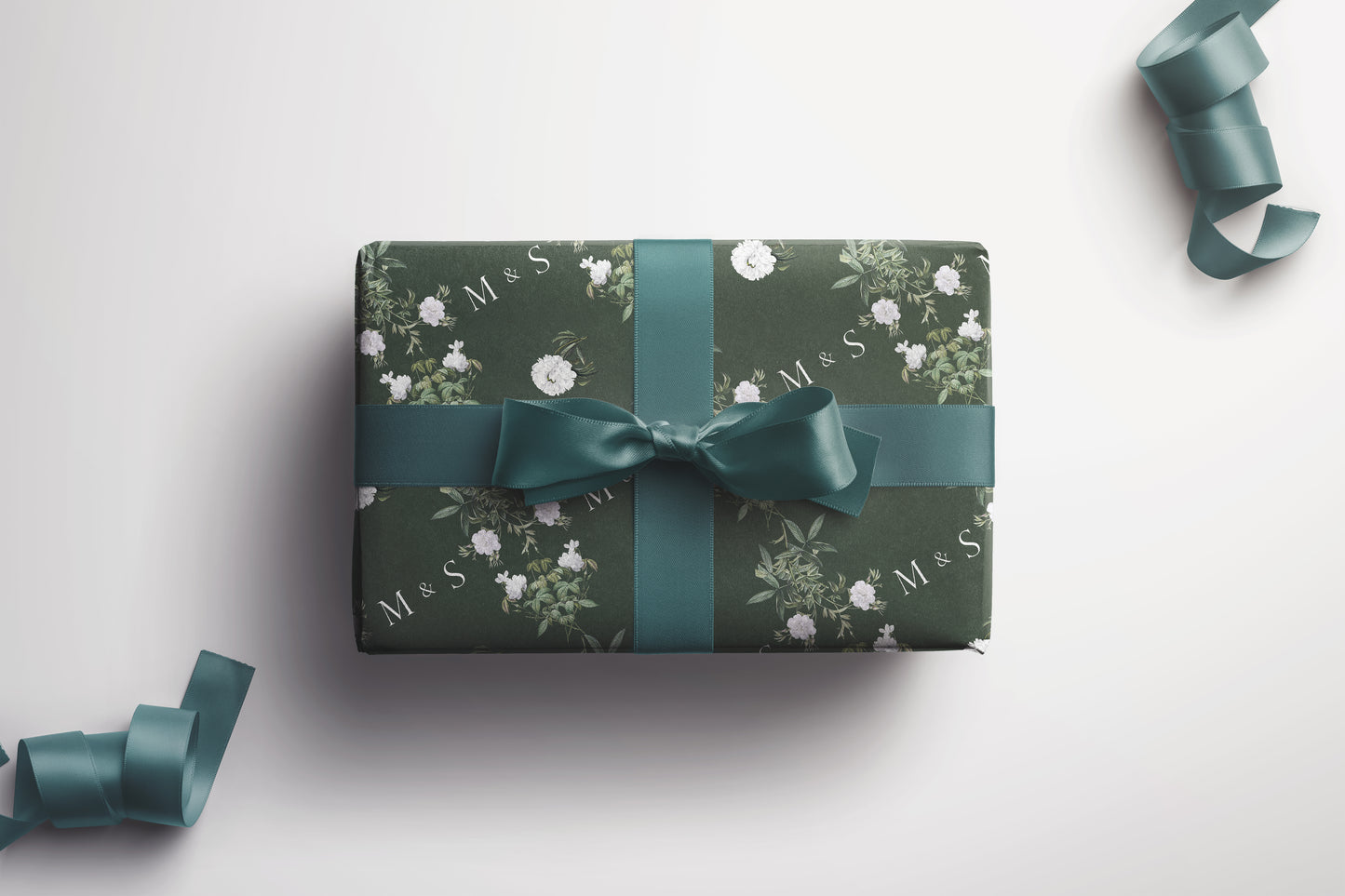 Personalised Wedding Wrapping Paper Olive Green