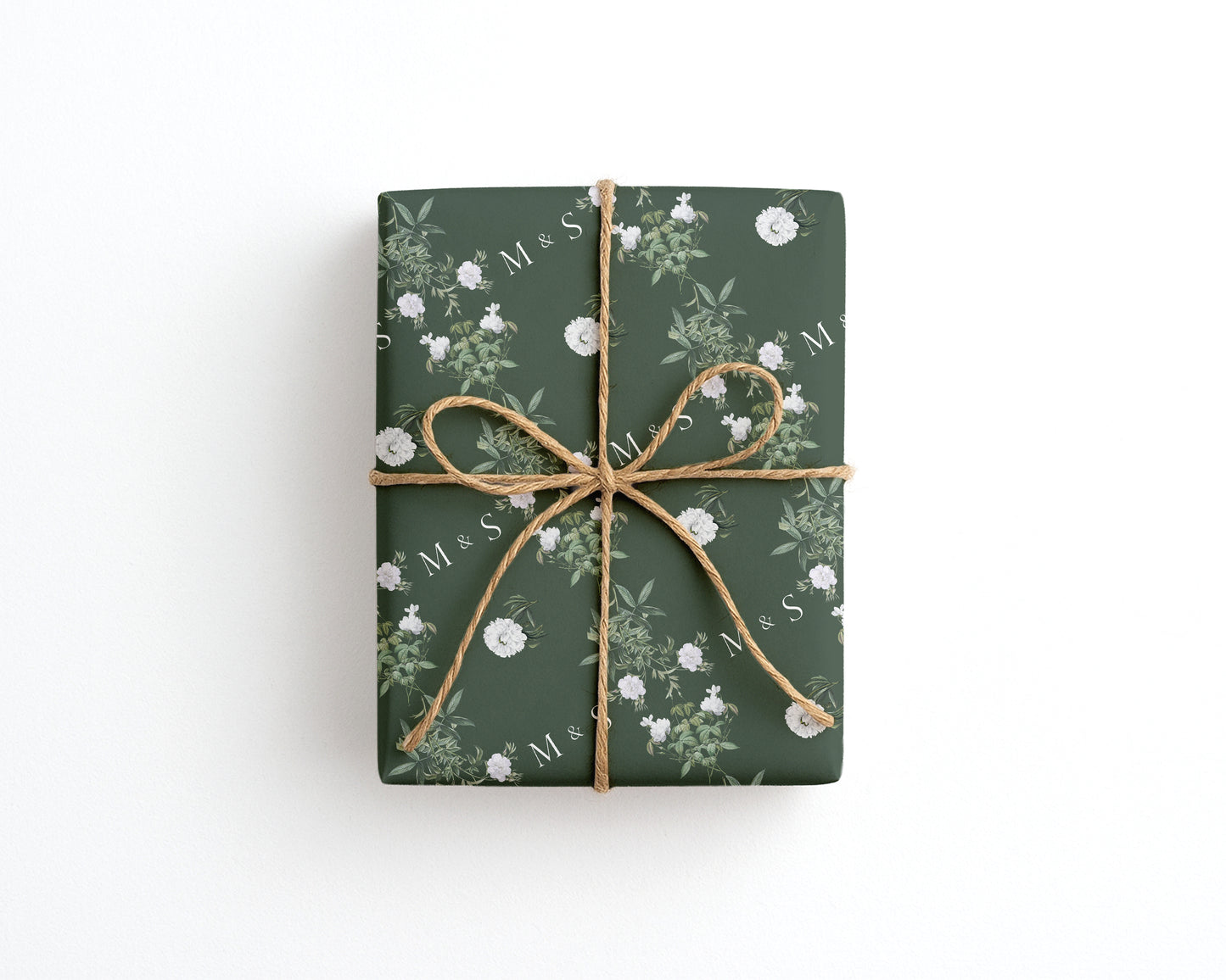 Personalised Wedding Wrapping Paper Olive Green