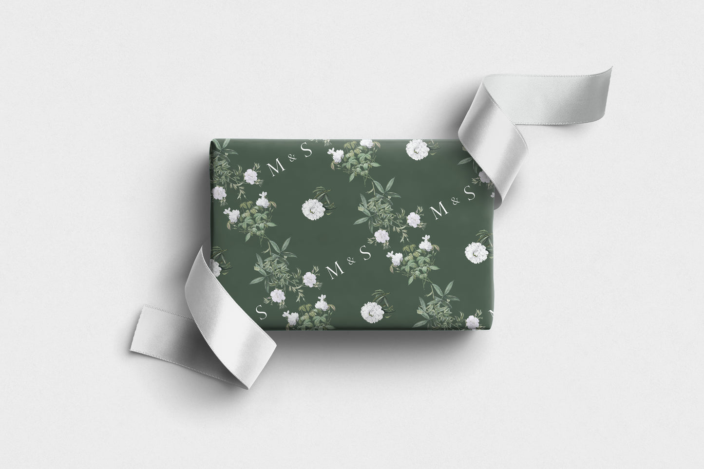 Personalised Wedding Wrapping Paper Olive Green