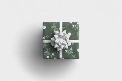 Personalised Wedding Wrapping Paper Olive Green