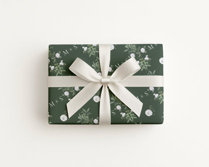 Personalised Wedding Wrapping Paper Olive Green