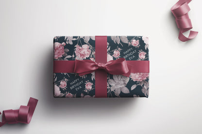 Personalised Floral Birthday Wrapping Paper