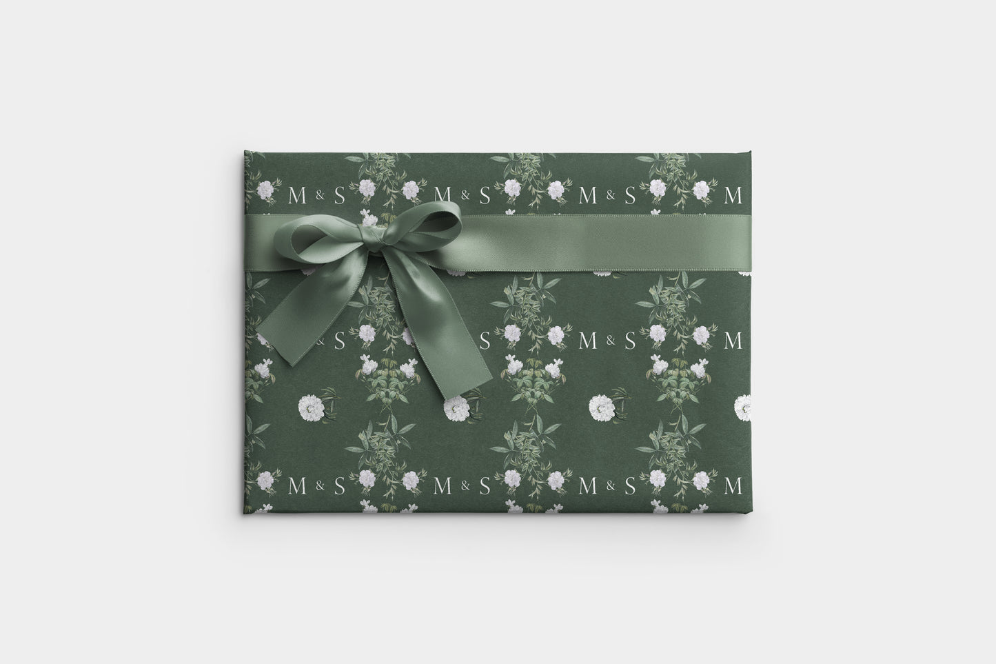 Personalised Wedding Wrapping Paper Olive Green