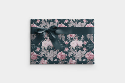 Personalised Floral Birthday Wrapping Paper