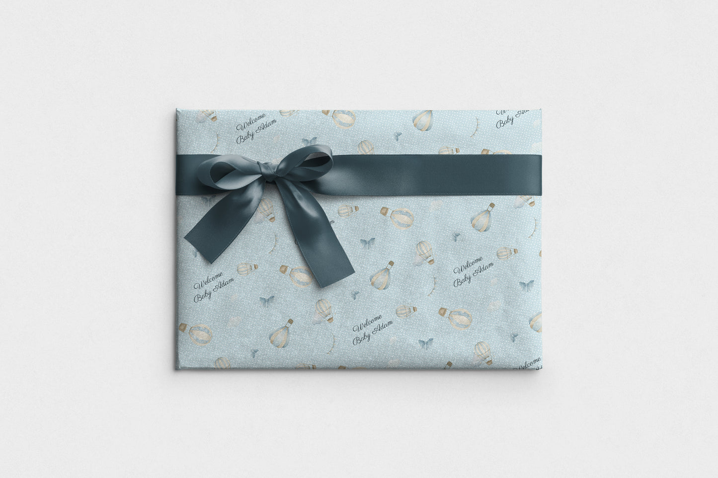 Personalised Baby Boy Wrapping Paper Hot Air Balloon