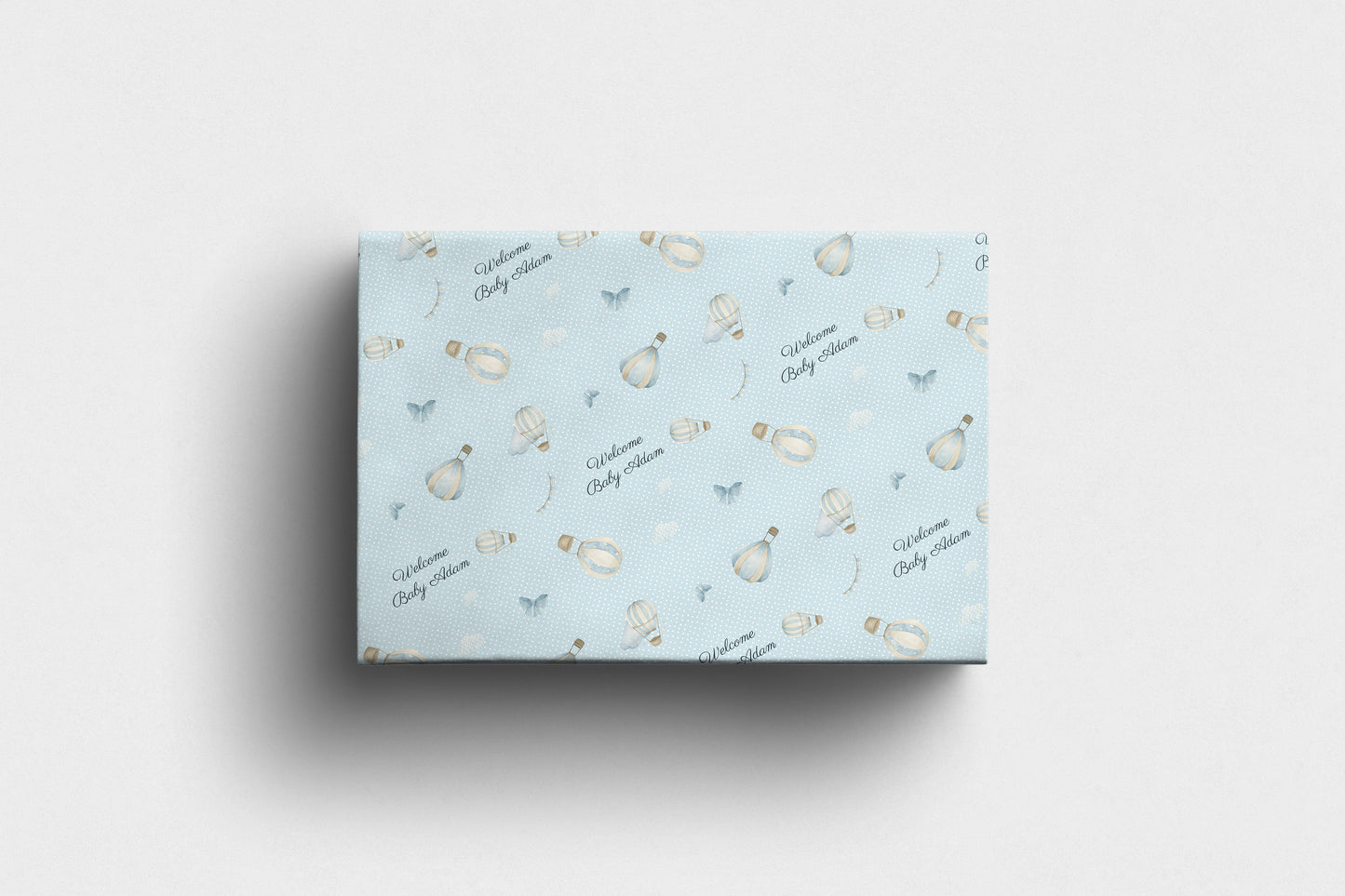 Personalised Baby Boy Wrapping Paper Hot Air Balloon