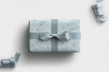 Personalised Baby Boy Wrapping Paper Hot Air Balloon