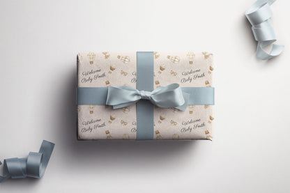 Personalised Neutral Baby Wrapping Paper Hot Air Balloon
