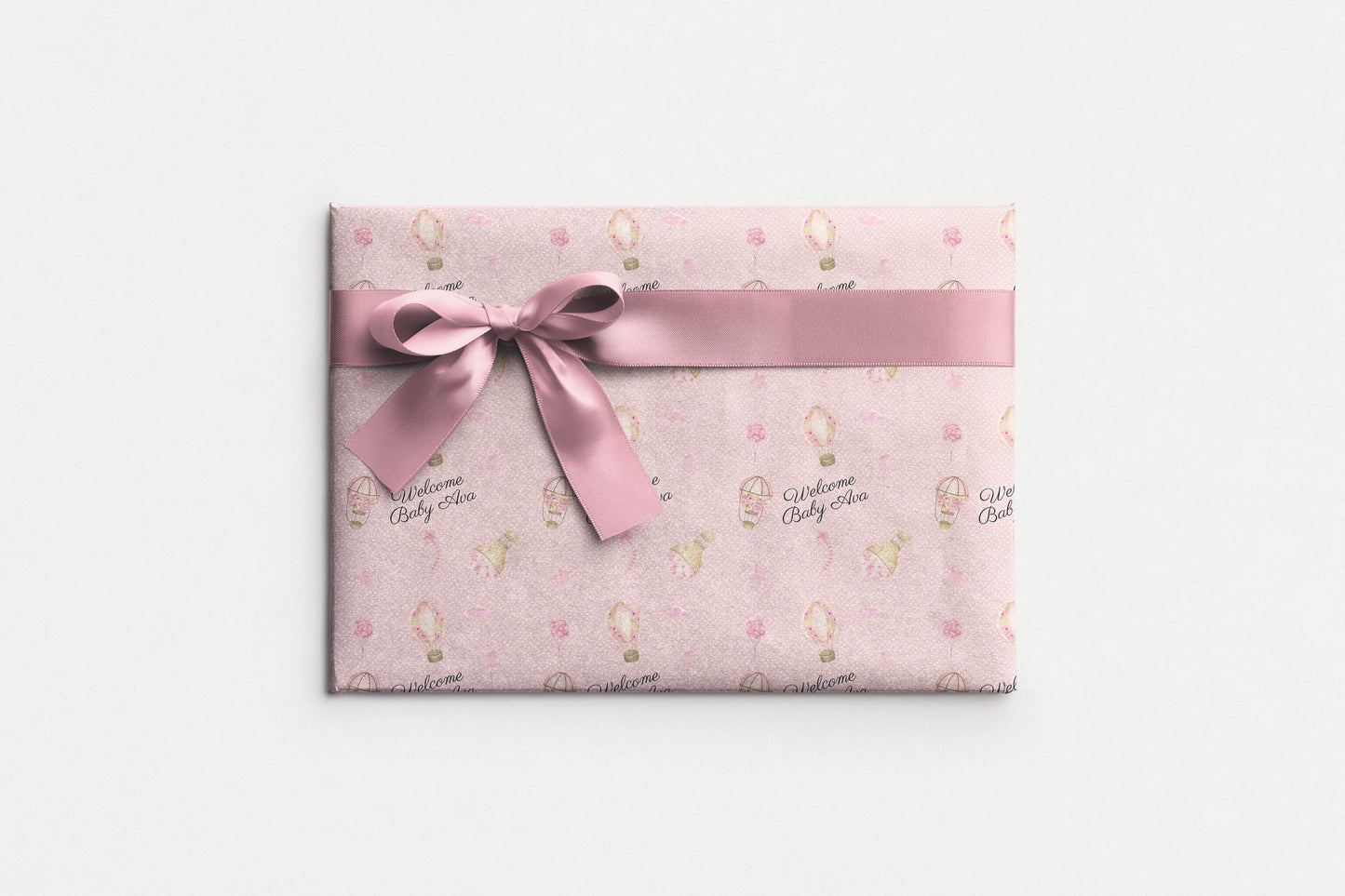 Personalised Baby Girl Wrapping Paper Hot Air Balloon