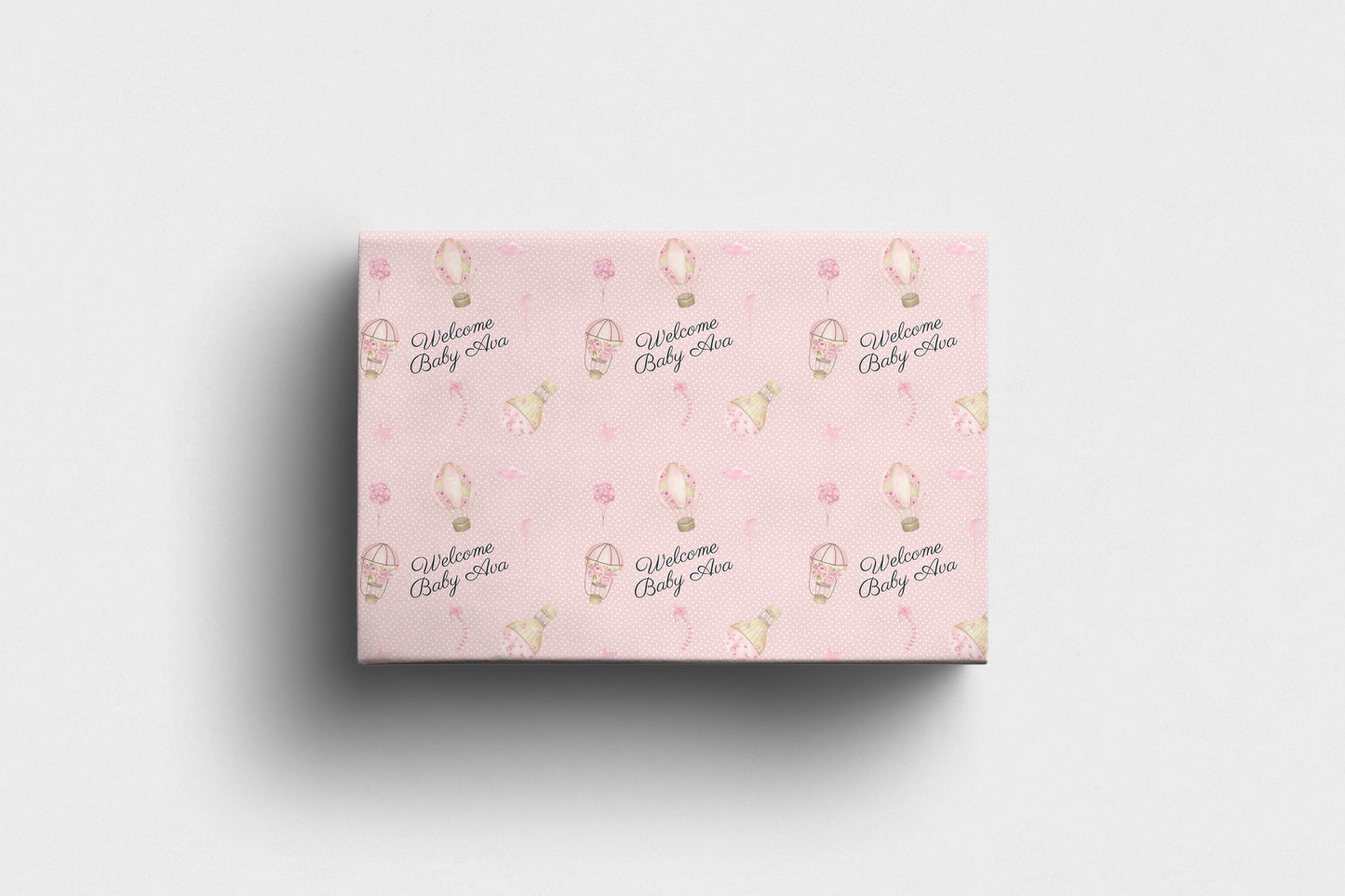 Personalised Baby Girl Wrapping Paper Hot Air Balloon