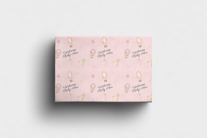 Personalised Baby Girl Wrapping Paper Hot Air Balloon