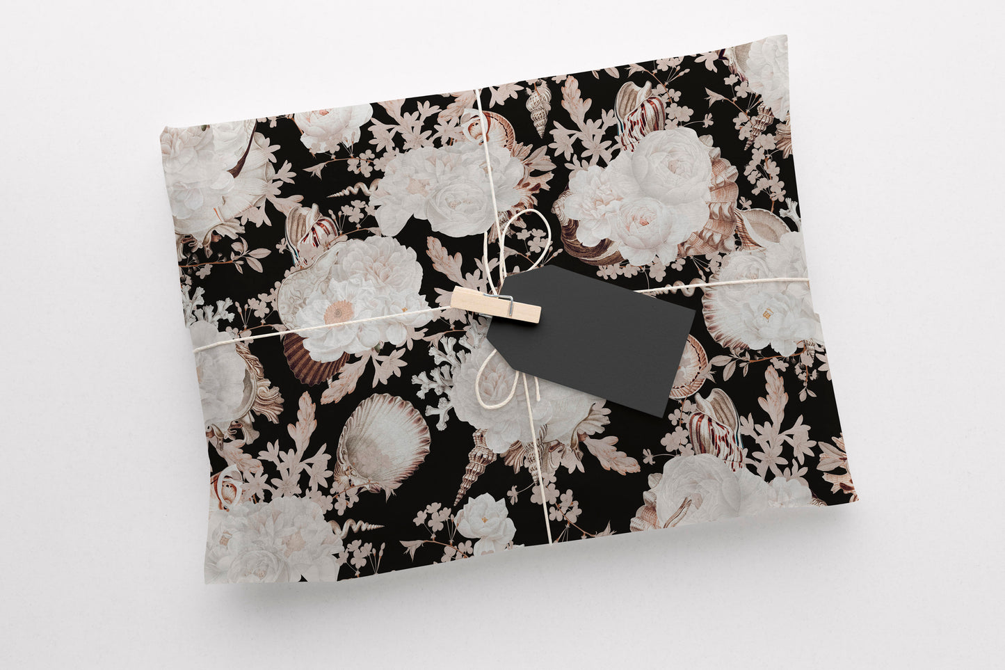 Floral Ocean-Themed Gift Paper – Premium Wrapping Paper Sheet (Large Size)