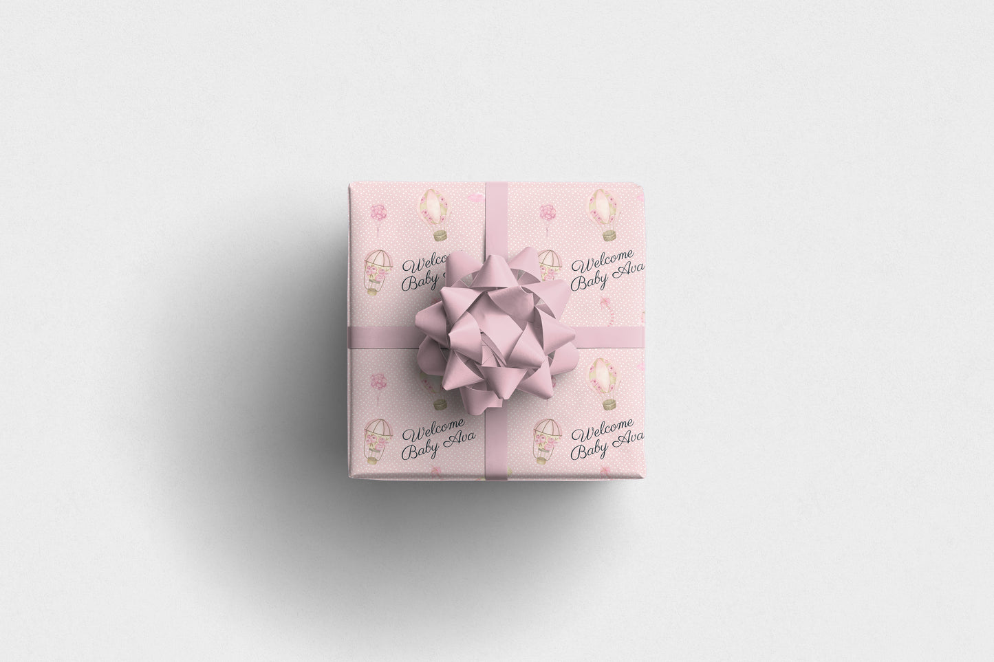 Personalised Baby Girl Wrapping Paper Hot Air Balloon