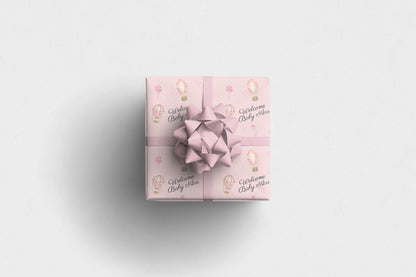 Personalised Baby Girl Wrapping Paper Hot Air Balloon