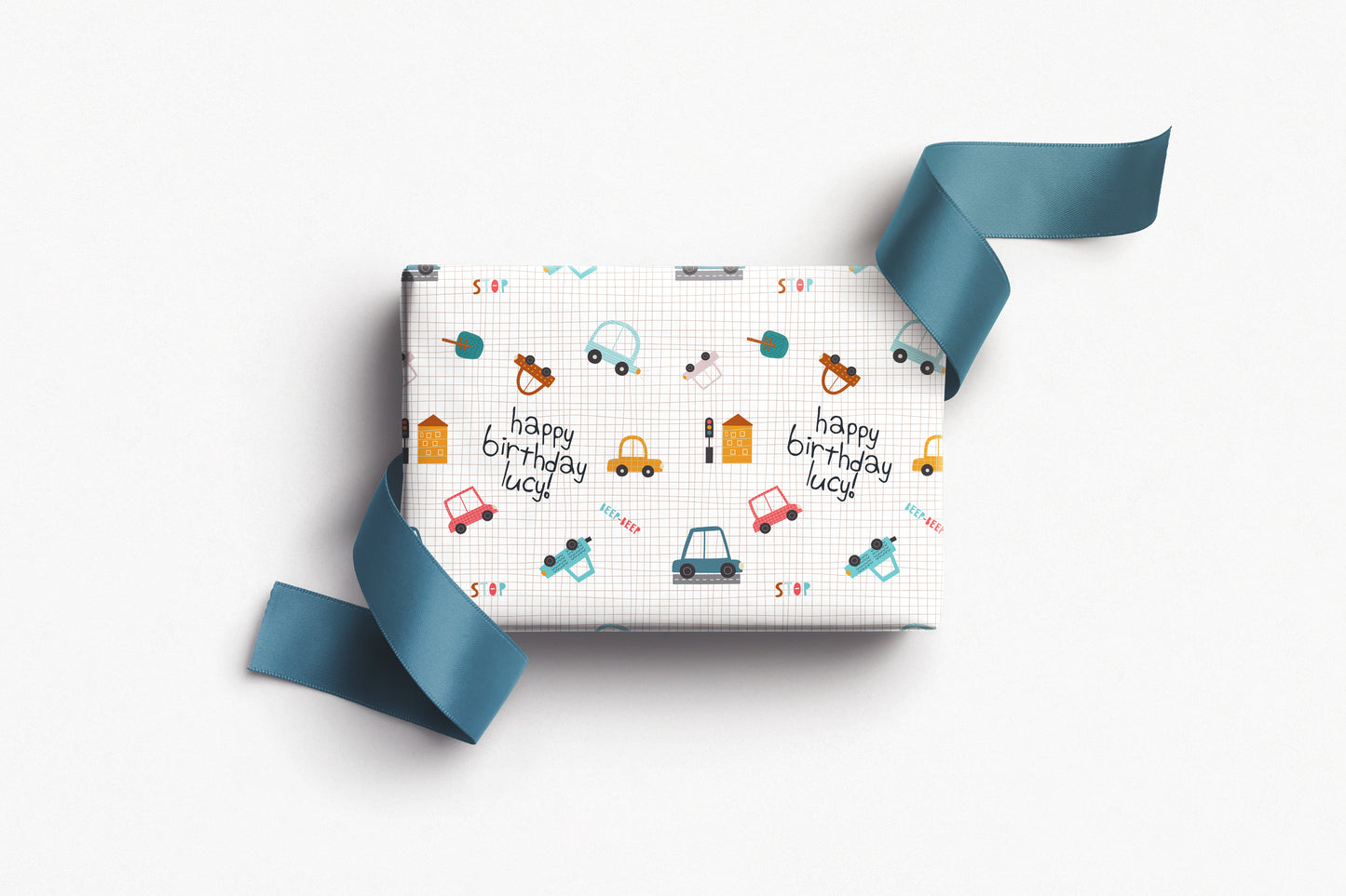 Personalised Kids Car Birthday Wrapping Paper