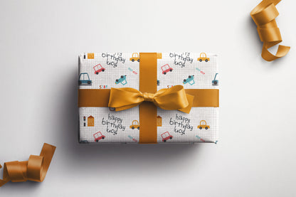 Personalised Kids Car Birthday Wrapping Paper