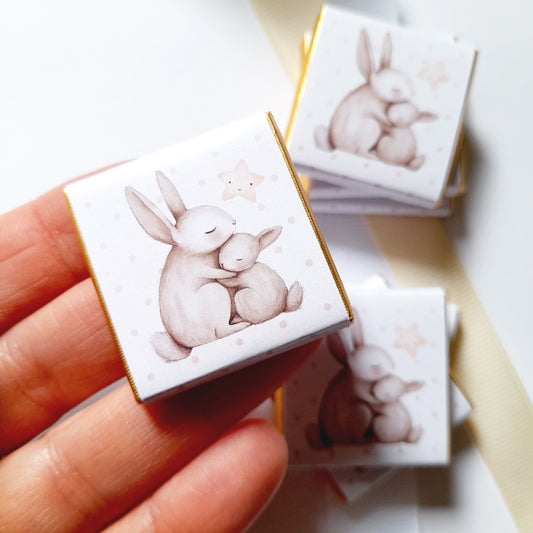 Personalized Baby Shower Mama Bunny Chocolate Favours – Party Bag Fillers (Pack of 25)