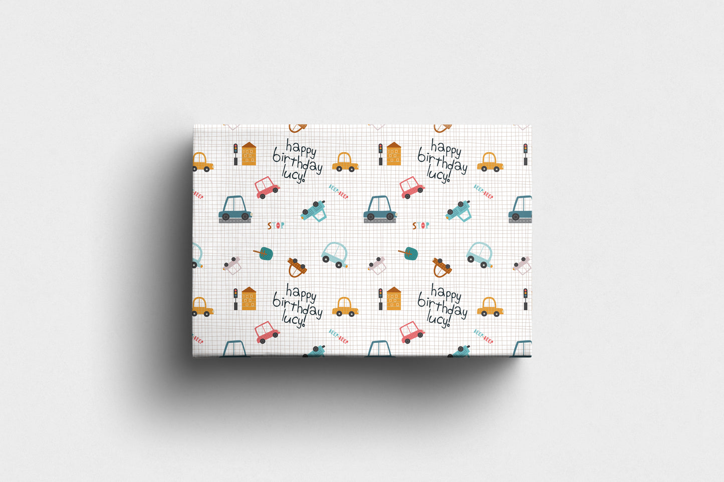 Personalised Kids Car Birthday Wrapping Paper