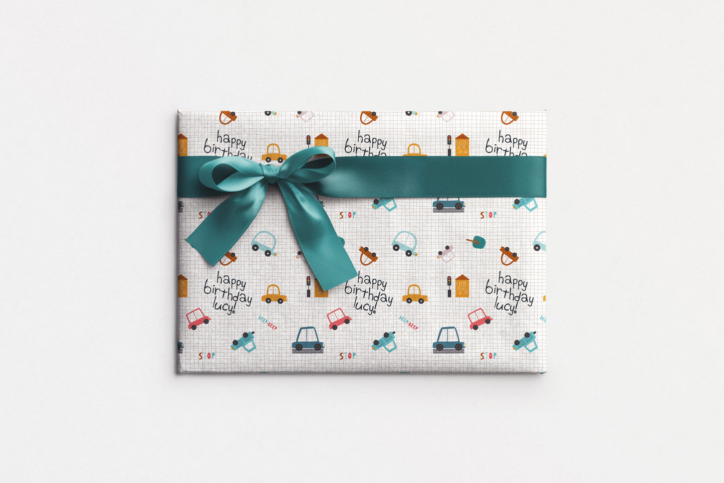 Personalised Kids Car Birthday Wrapping Paper