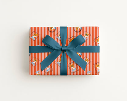 Fox Wrapping Paper Colourful Animal Gift Paper