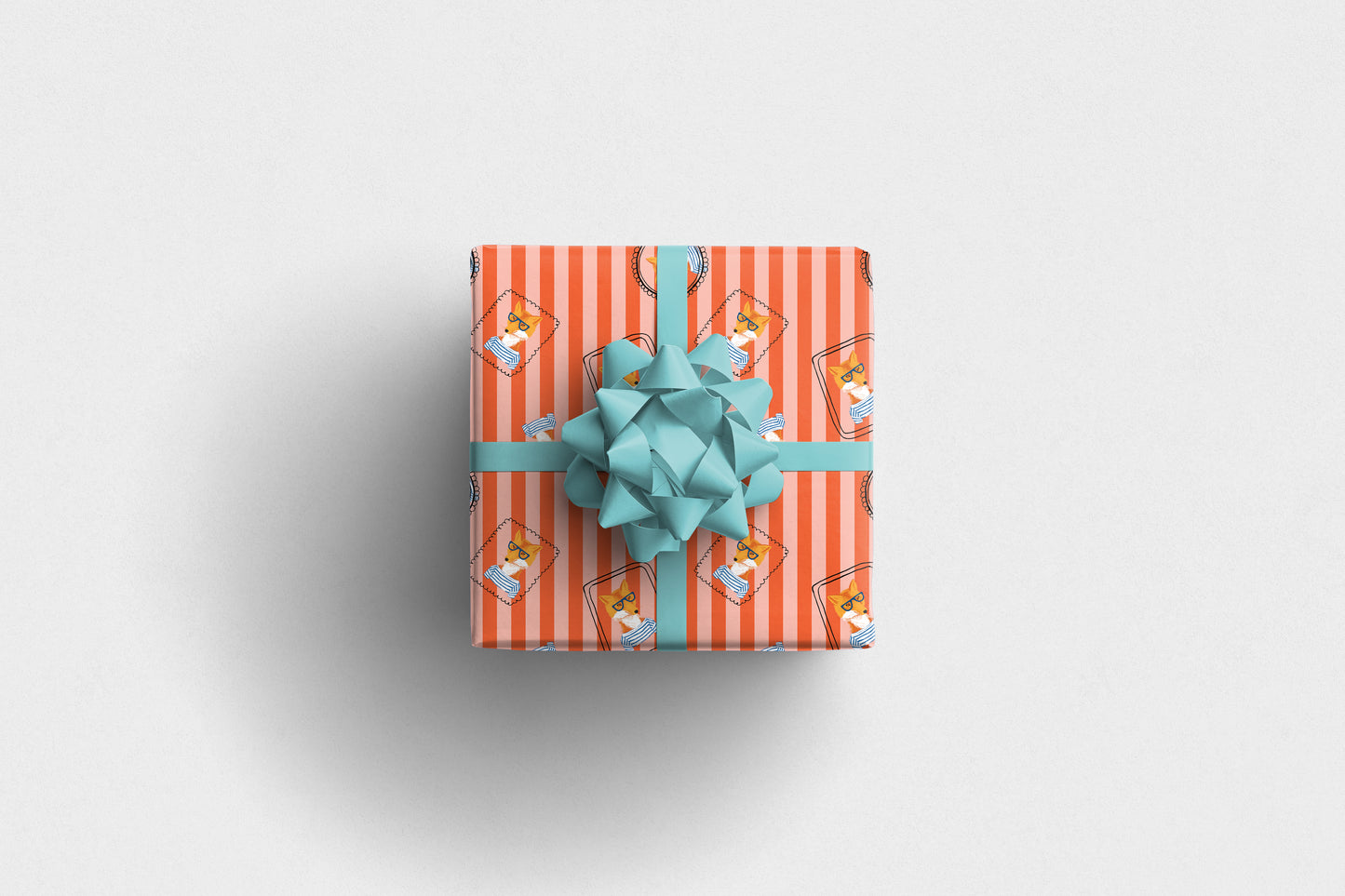 Fox Wrapping Paper Colourful Animal Gift Paper