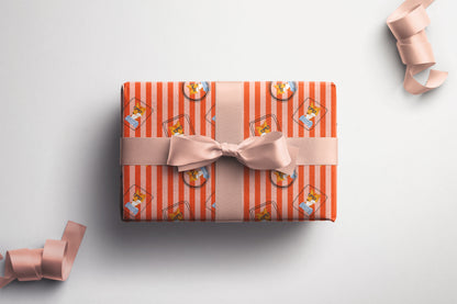 Fox Wrapping Paper Colourful Animal Gift Paper