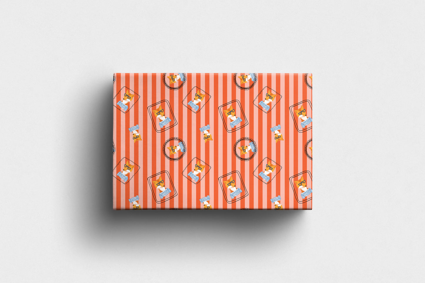Fox Wrapping Paper Colourful Animal Gift Paper