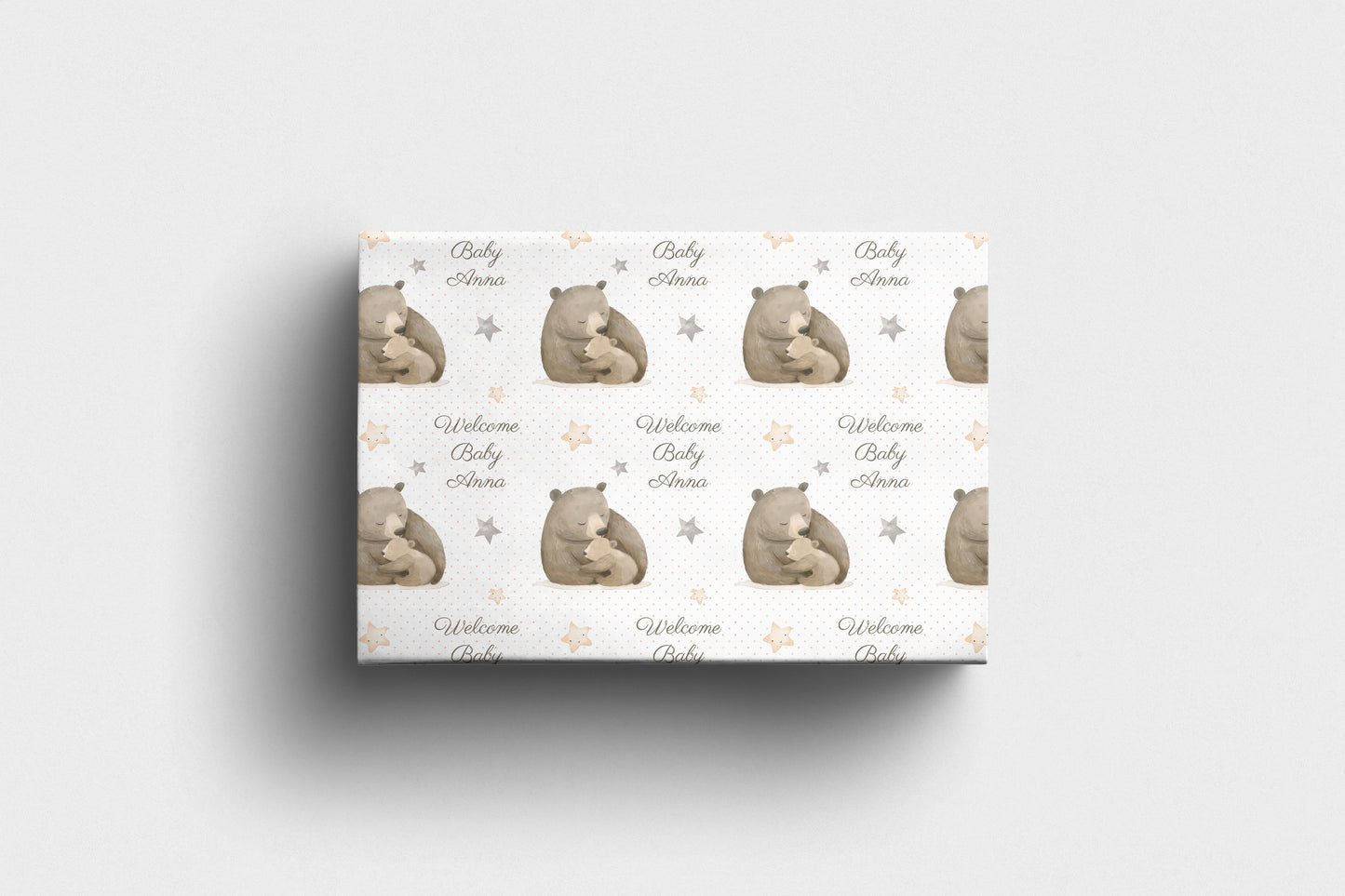 Personalised Bear Baby Wrapping Paper