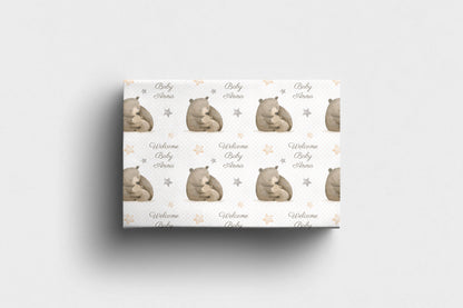 Personalised Bear Baby Wrapping Paper