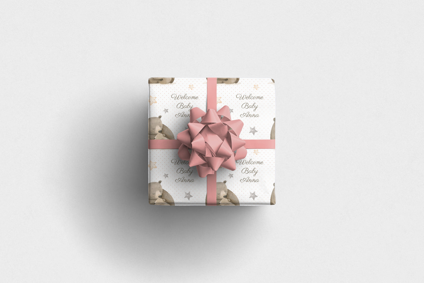 Personalised Bear Baby Wrapping Paper