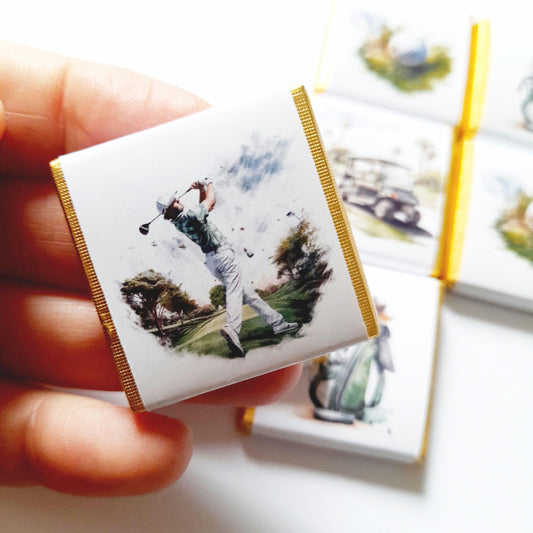 Men's Golf Personalized Chocolate Favours – Guests Favors for Golf Fans, Pack of 25