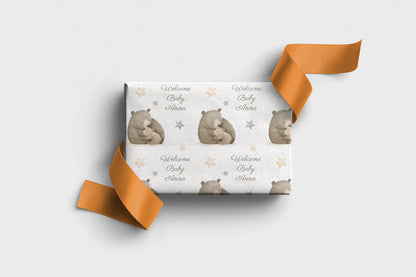 Personalised Bear Baby Wrapping Paper