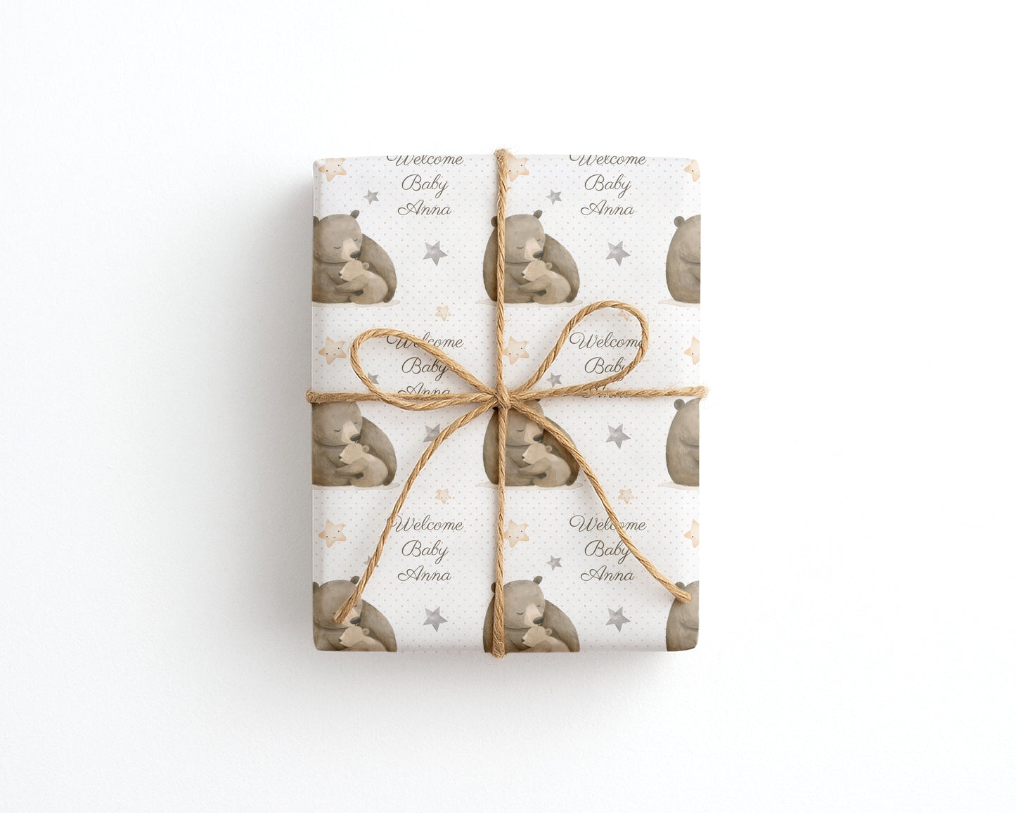 Personalised Bear Baby Wrapping Paper
