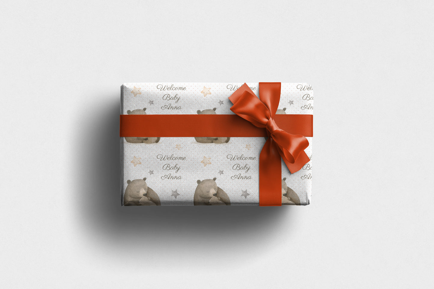 Personalised Bear Baby Wrapping Paper