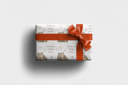 Personalised Bear Baby Wrapping Paper