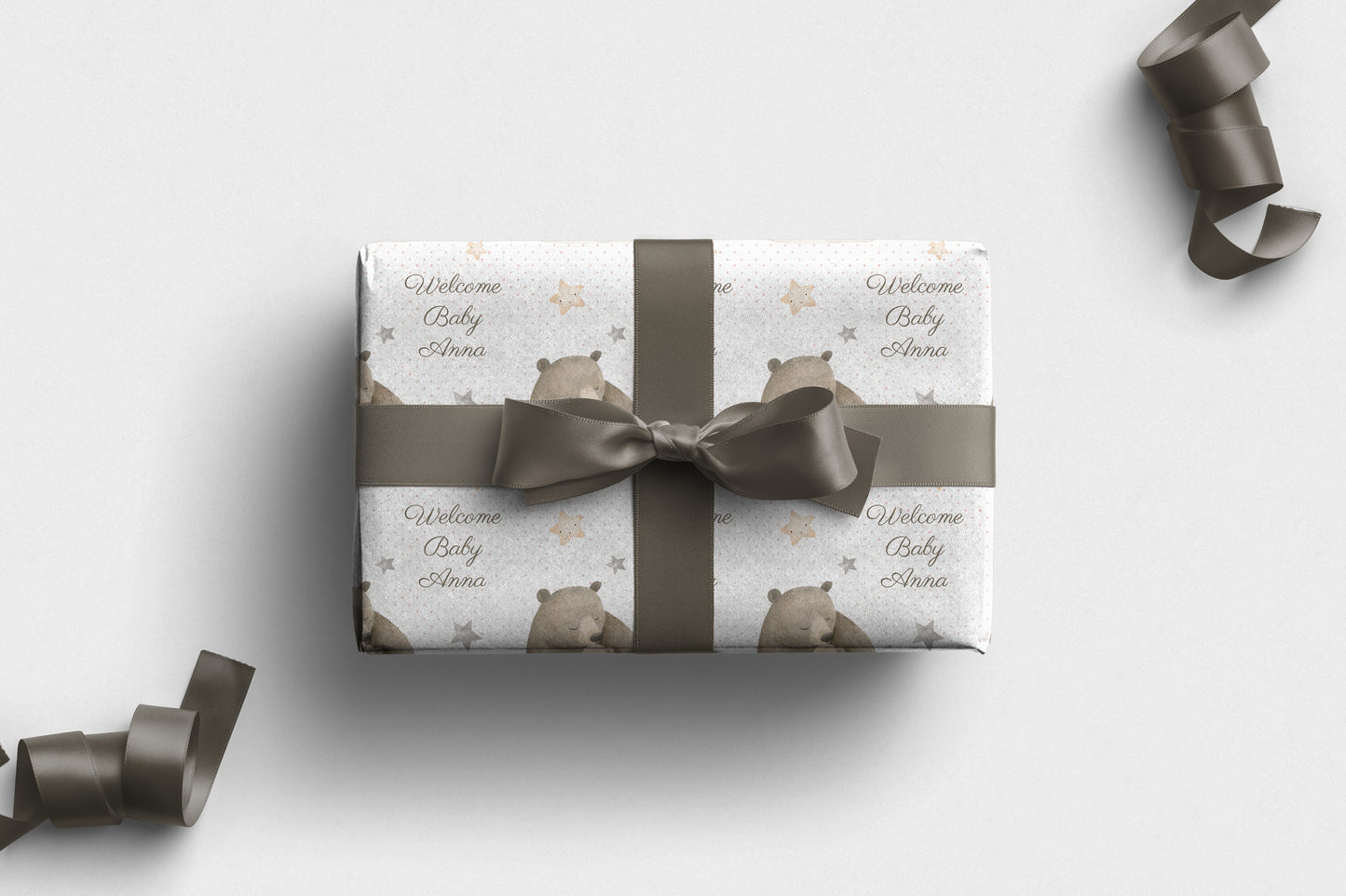 Personalised Bear Baby Wrapping Paper
