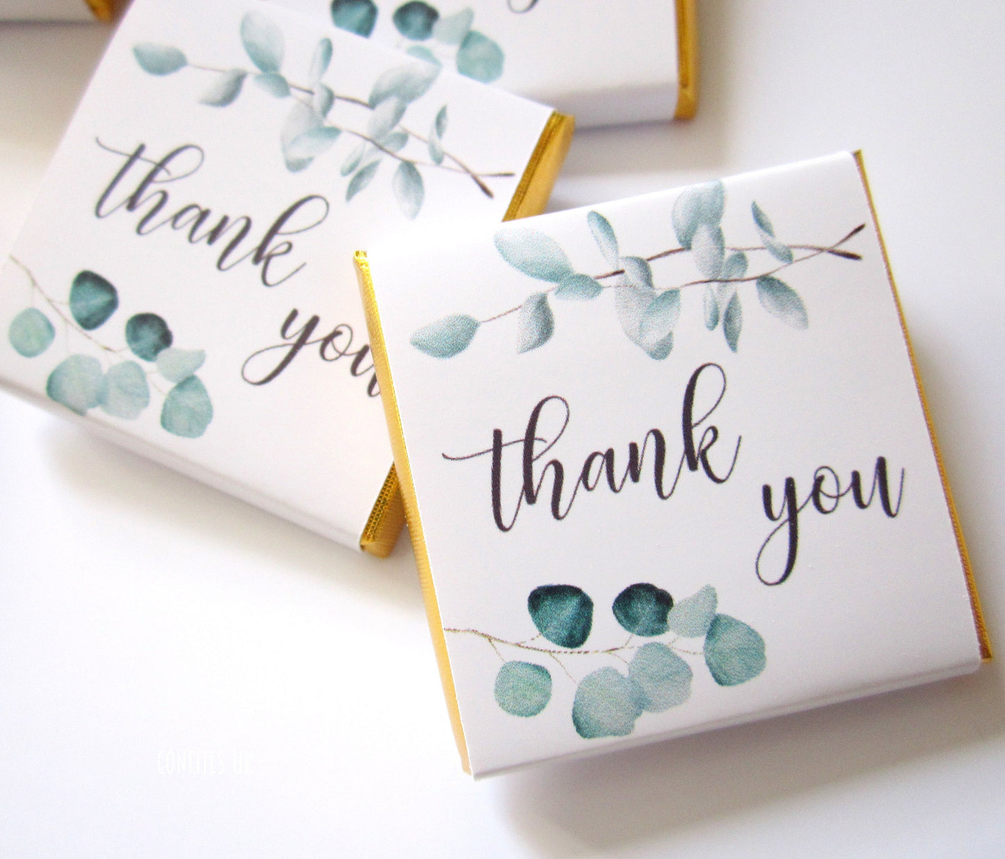 Personalized Thank You Botanical Chocolate Favours – Perfect Thank You Gifts (Pack of 25)