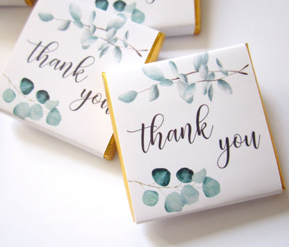 Personalized Thank You Botanical Chocolate Favours – Perfect Thank You Gifts (Pack of 25)