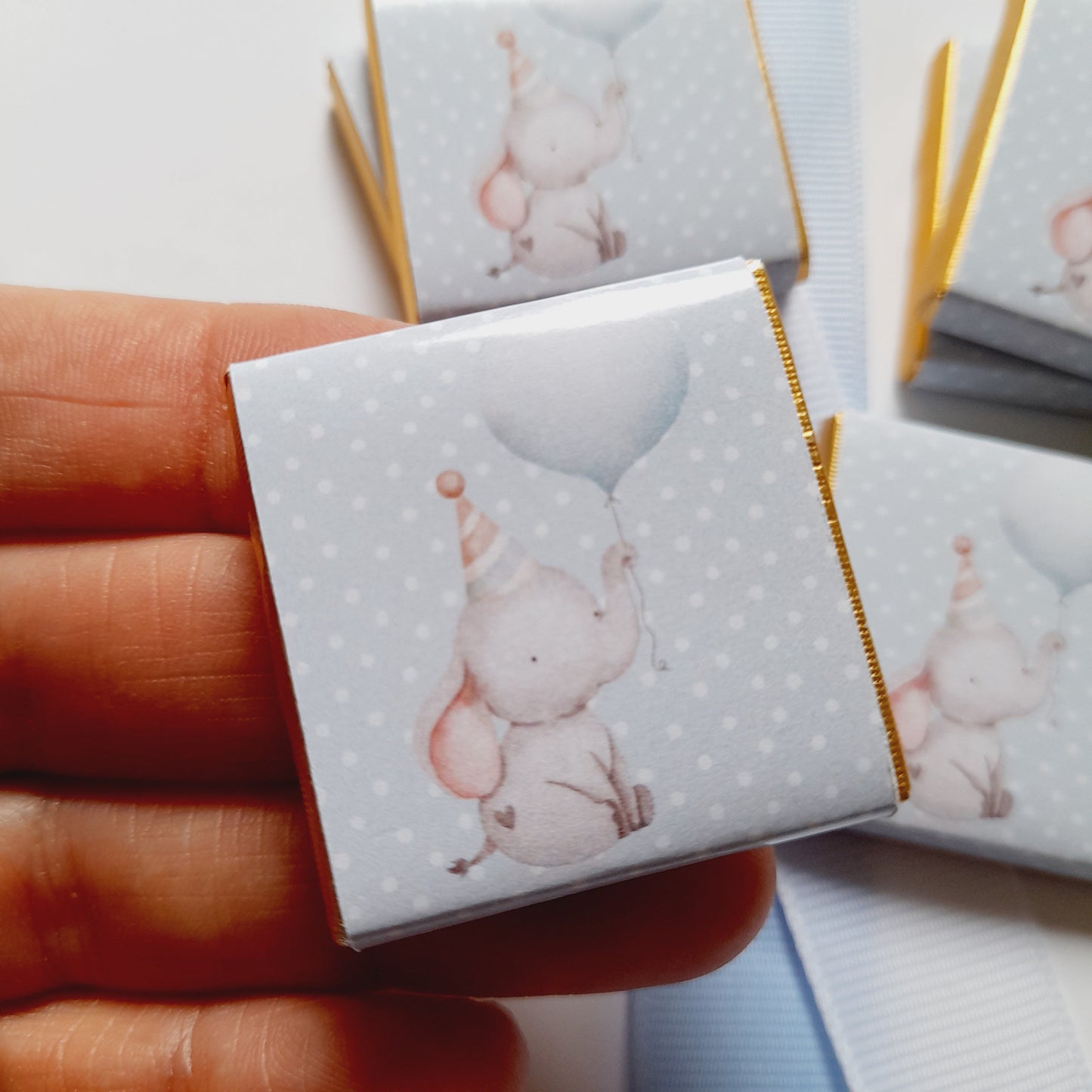 Personalized 1st Birthday Boy Little Elephant Chocolate Favours – Party Bag Fillers (Pack of 25)