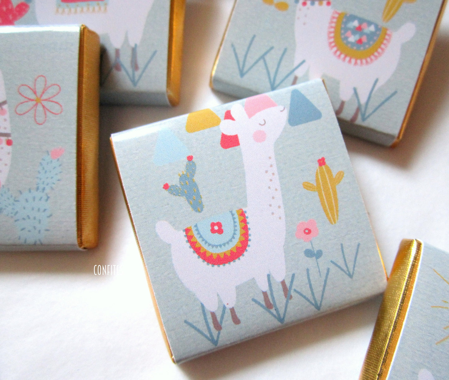 Personalized Llama Party Chocolate Favours – Fun Guest Favours for Birthday Parties (Pack of 25)