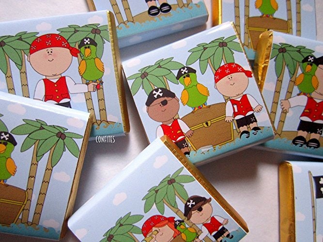 Personalized Pirates Party Chocolate Favours – Fun Guest Favours for Birthday Parties (Pack of 25)