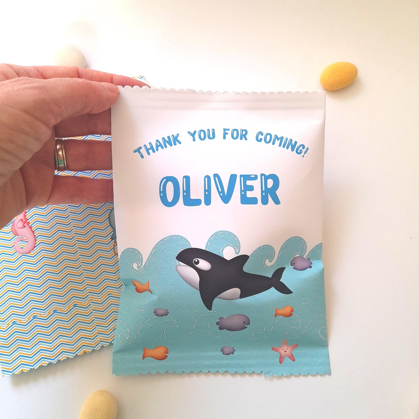 Under the Sea Birthday Party Treat Bags – Personalised Party Favour Bags (Set of 10)