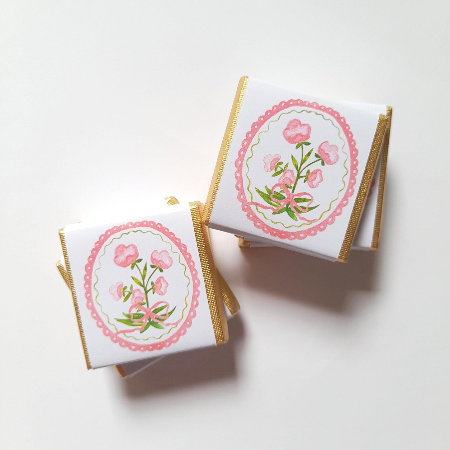 Little Pink Flower Thank You Chocolate Favours – Personalized Wedding & Birthday Treats (Pack of 25)