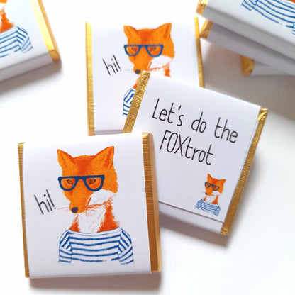 Personalized Reader Fox Chocolate Favours – Fun Birthday Party Favours (Pack of 25)